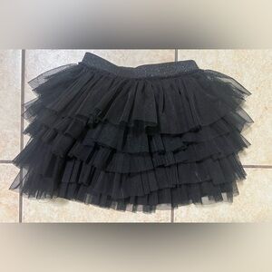 Zara kids full layer tulle black skirt elastic sparkly waist band kids size 8